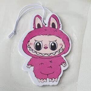 NEW! Labubu Car Air Freshener Bunny Character Dark Pink